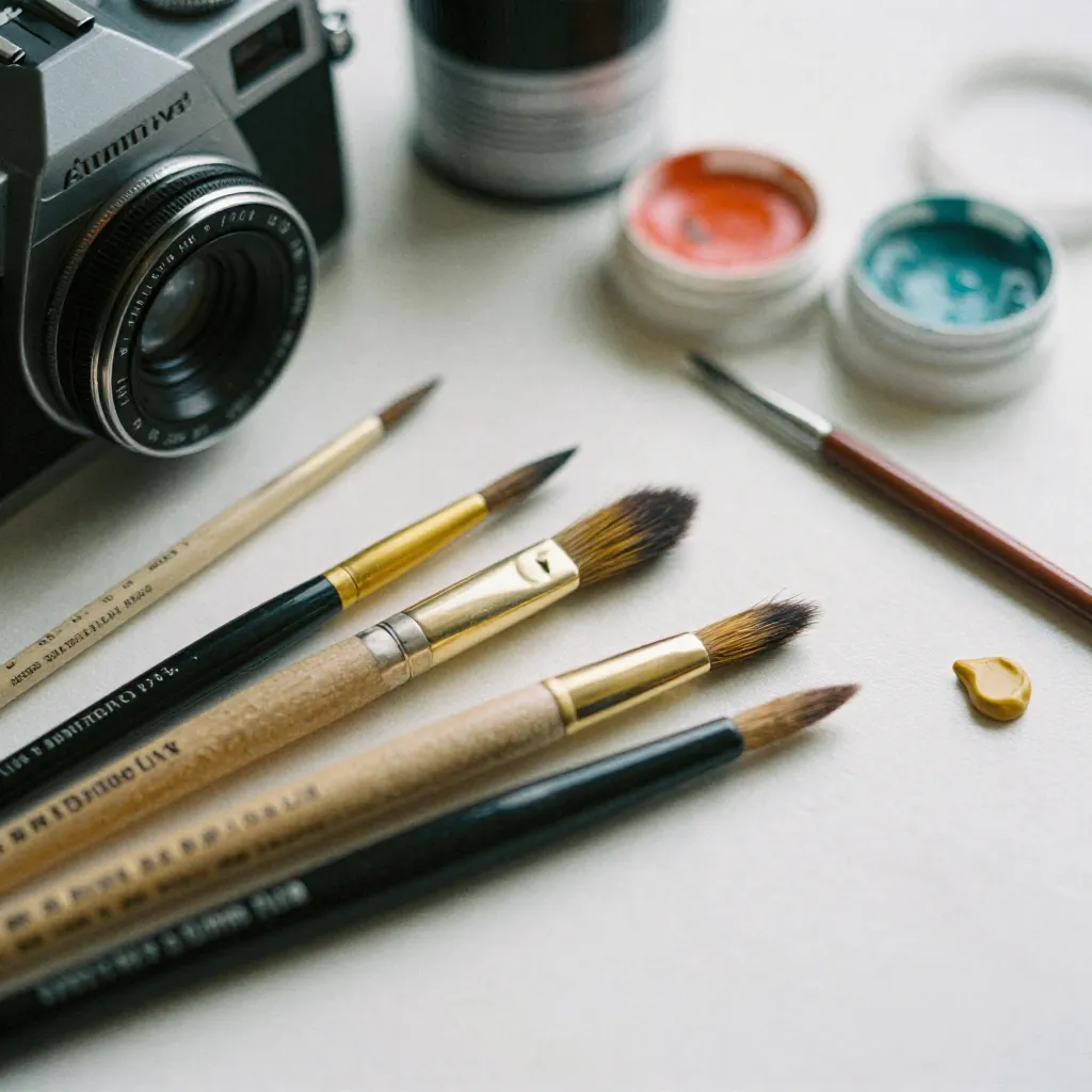 Abstract painting with natural earth tones and organic shapes