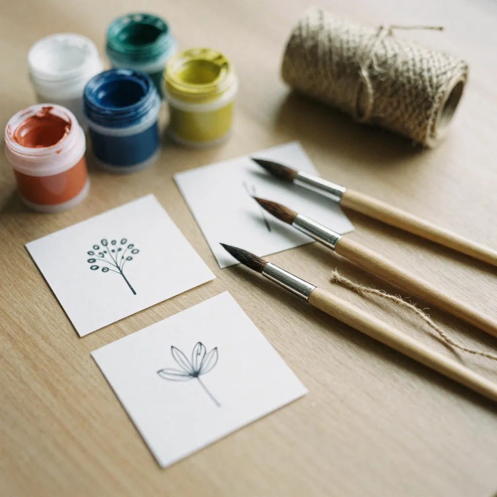 Artistic composition showing eco paint materials in creative arrangement